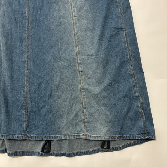 Soft Surroundings Denim Skirt Womens sz Medium Tall Blue Jean Maxi Western 43636 - Picture 5 of 14